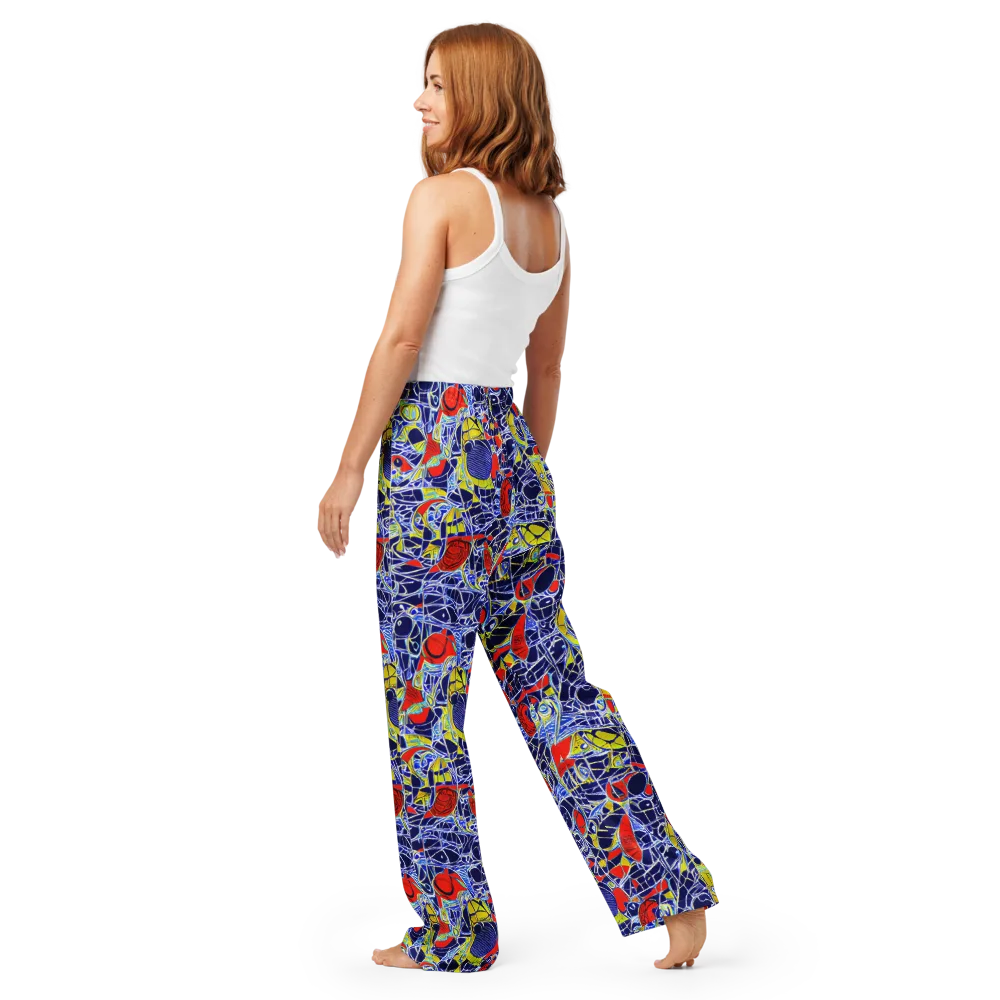 Blue Rapture on Women's Pajama Pants — Back