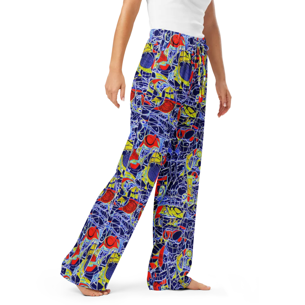 Blue Rapture on Women's Pajama Pants — Right Front