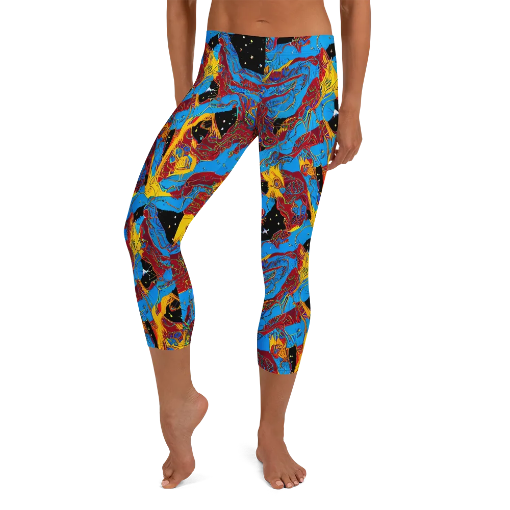 Chromatic Rebellion on Capri Leggings — Front