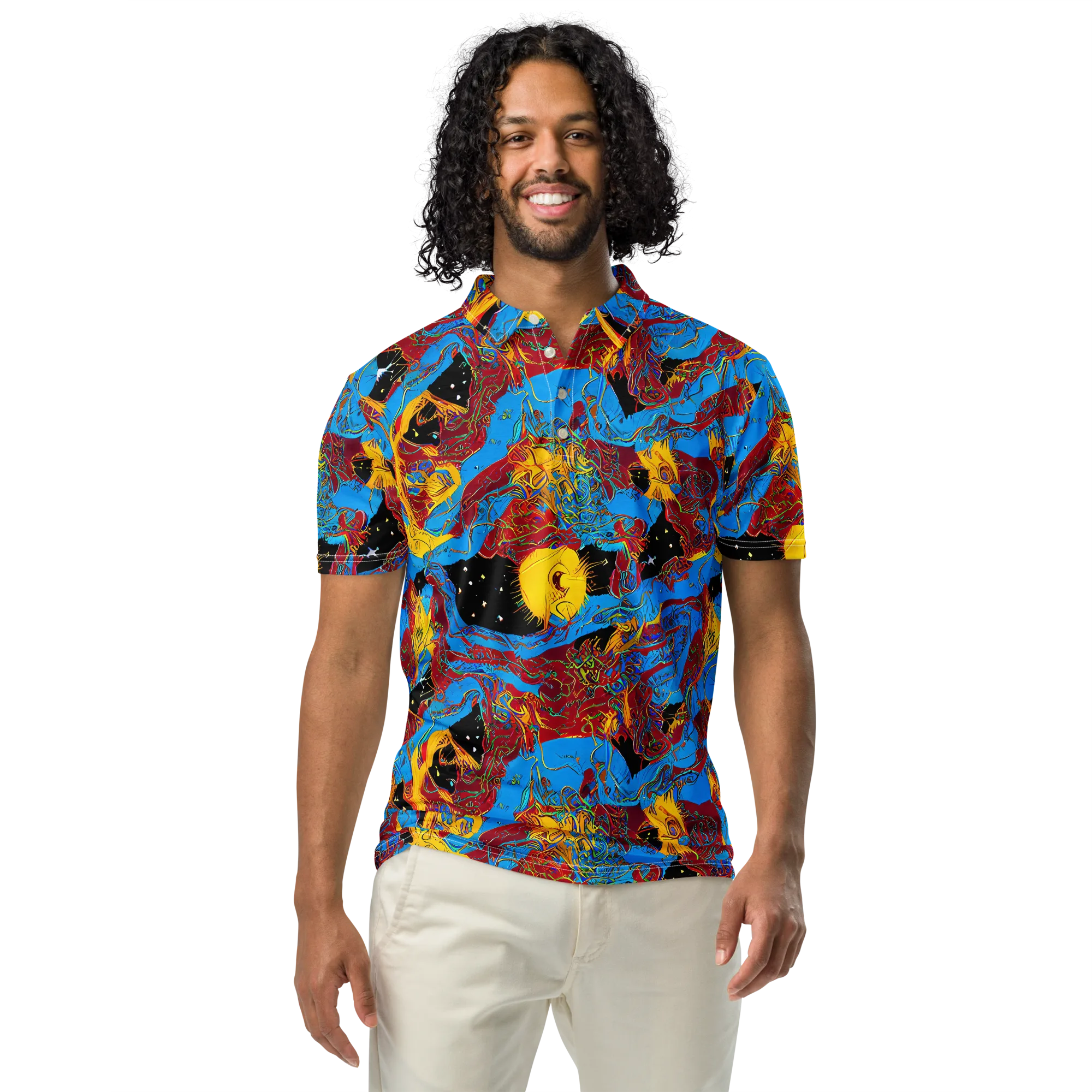 Chromatic Rebellion on Men's Slim Fit Polo Shirt — Front