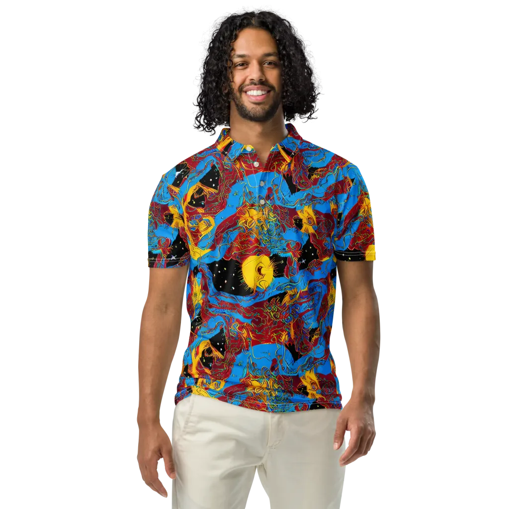 Chromatic Rebellion on Men's Slim Fit Polo Shirt — Front