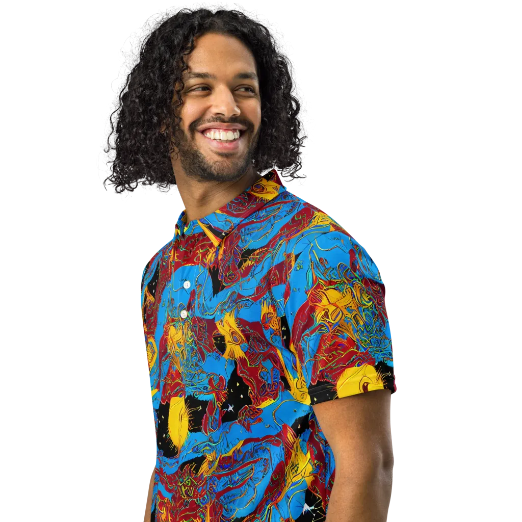 Chromatic Rebellion on Men's Slim Fit Polo Shirt — Left Front