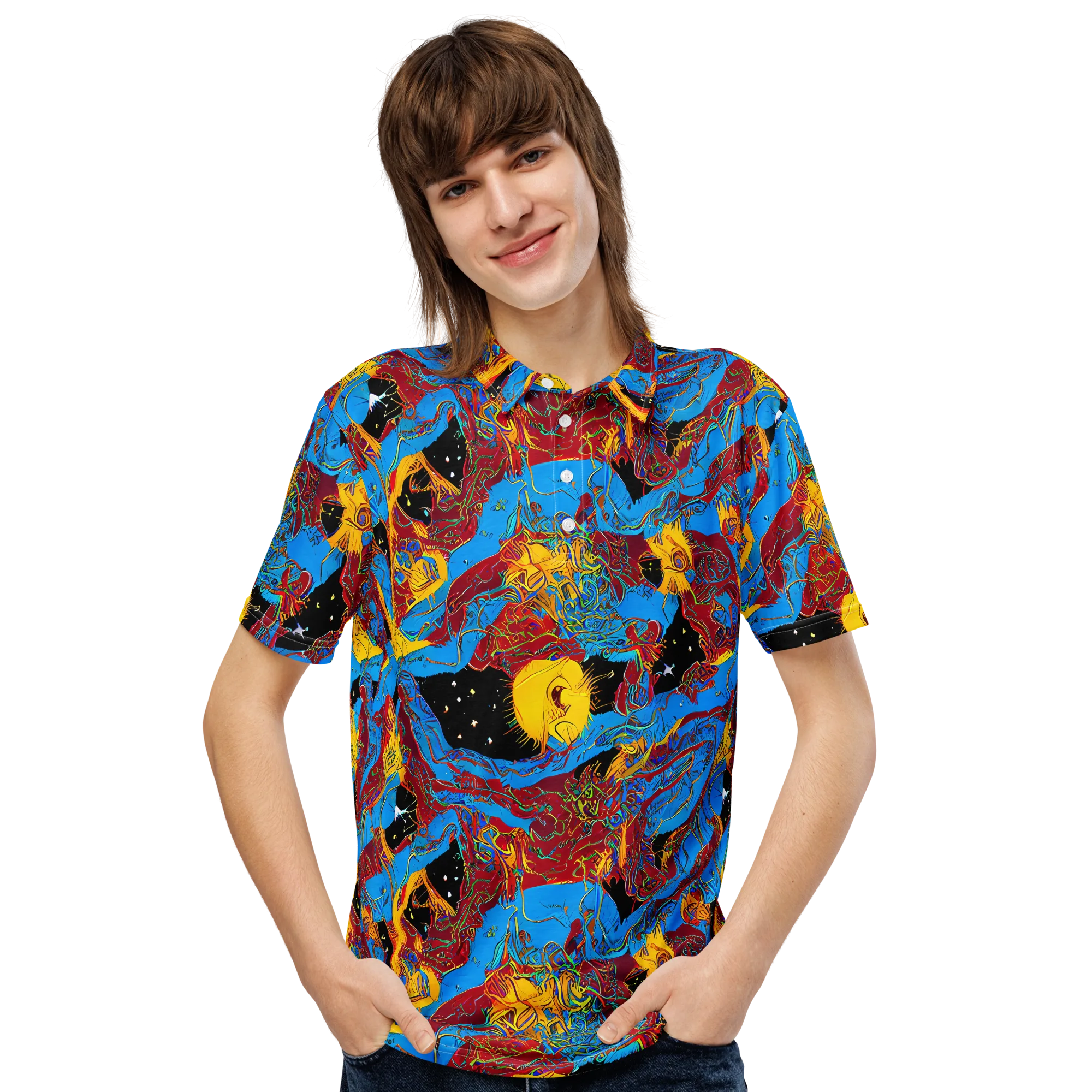 Chromatic Rebellion on Men's Slim Fit Polo Shirt — Front
