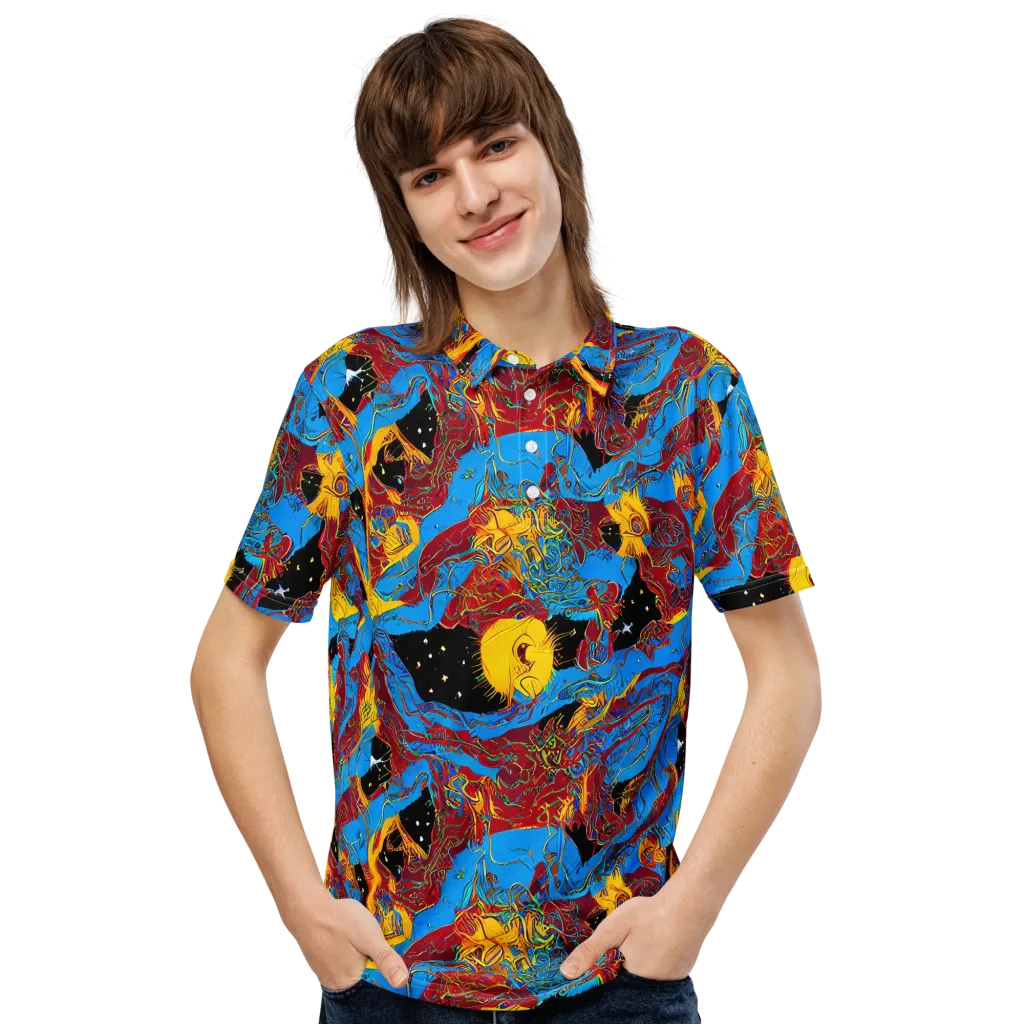 Chromatic Rebellion on Men's Slim Fit Polo Shirt — Front