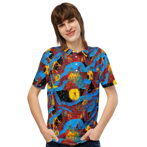 Chromatic Rebellion on a Men's Slim Fit Polo Shirt