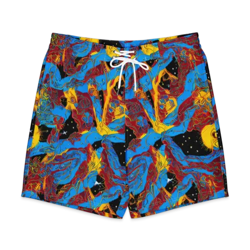 Chromatic Rebellion on a Men's Board Shorts