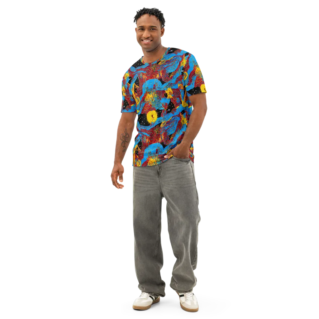 Chromatic Rebellion on Men's Cotton Crew Neck T-Shirt — Front