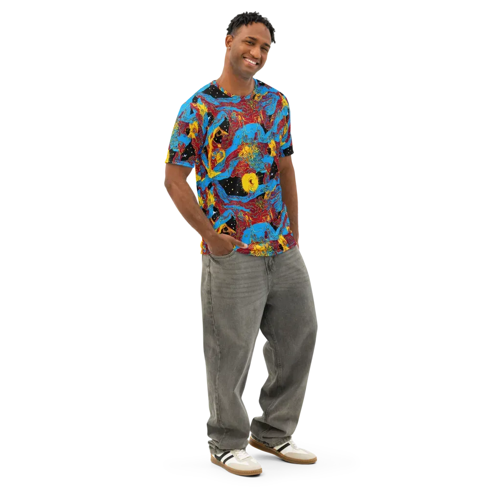 Chromatic Rebellion on Men's Cotton Crew Neck T-Shirt — Right Front