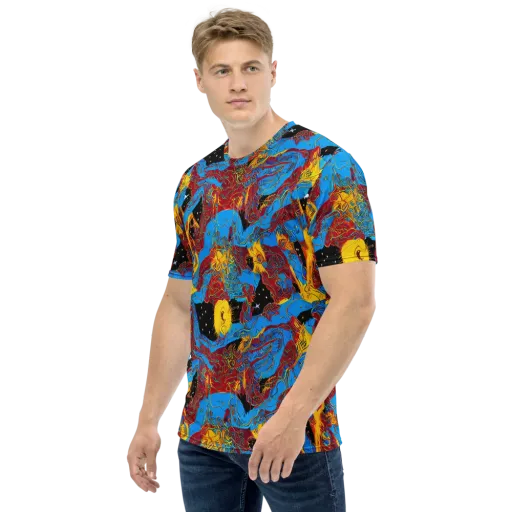 Chromatic Rebellion on a Men's Crew Neck T-Shirt