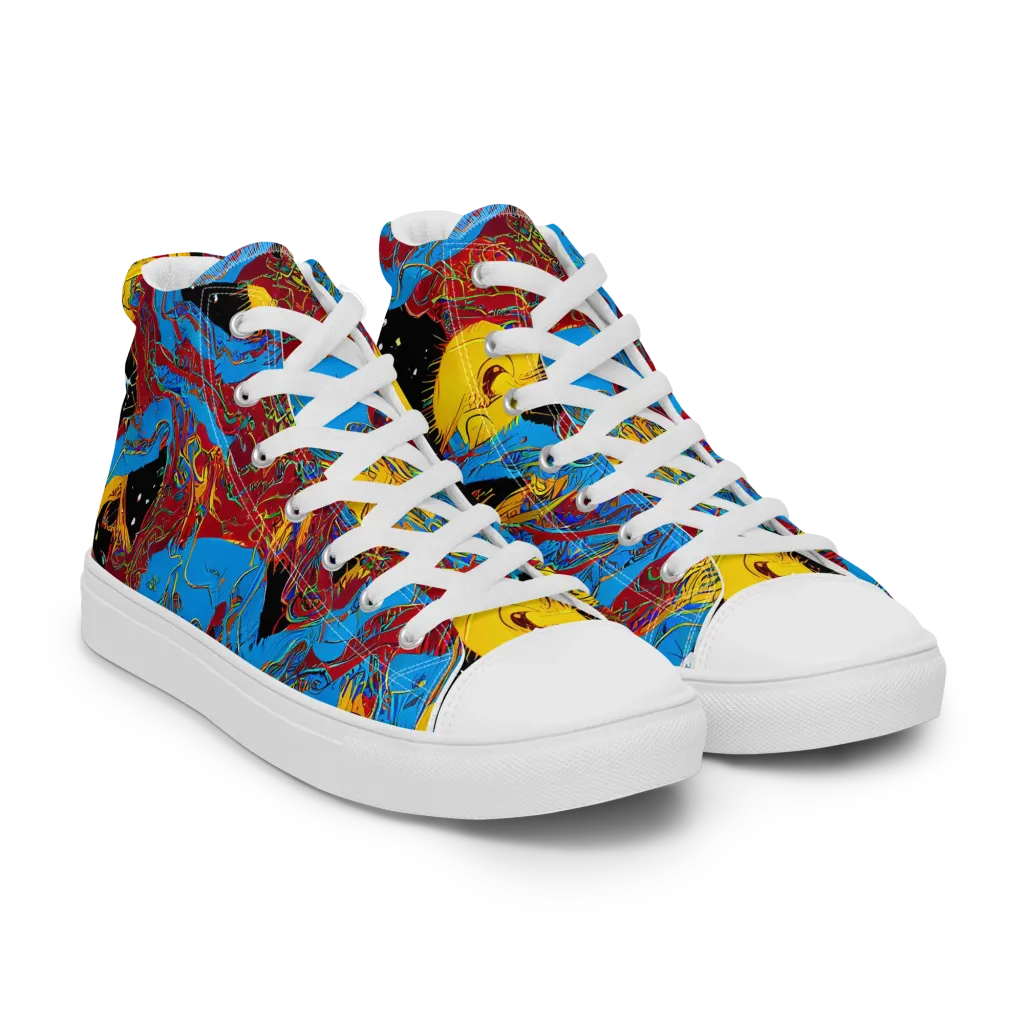Chromatic Rebellion on Men's High Top Canvas Shoes — Right Front