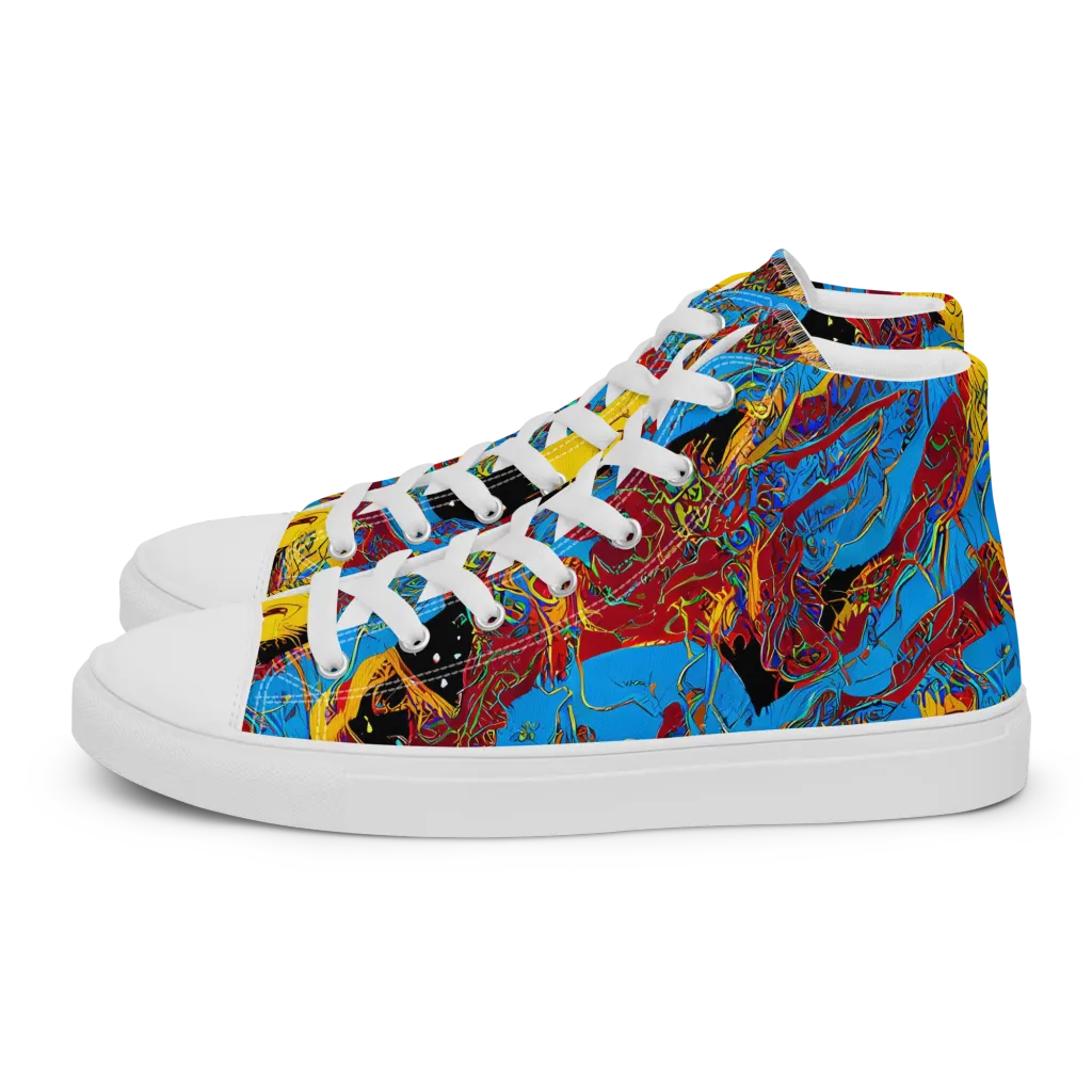 Chromatic Rebellion on Men's High Top Canvas Shoes — Left