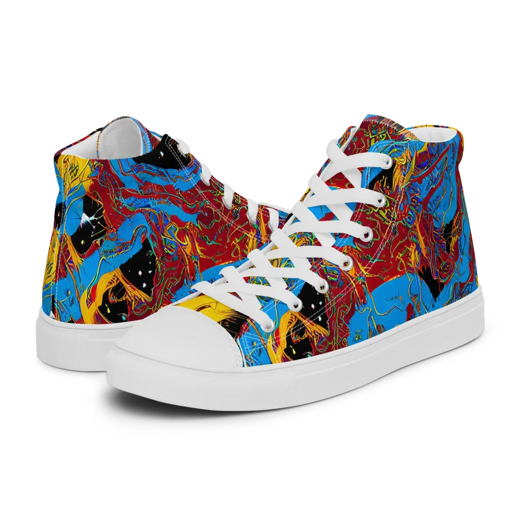 Chromatic Rebellion on Men's High Top Canvas Shoes — Left