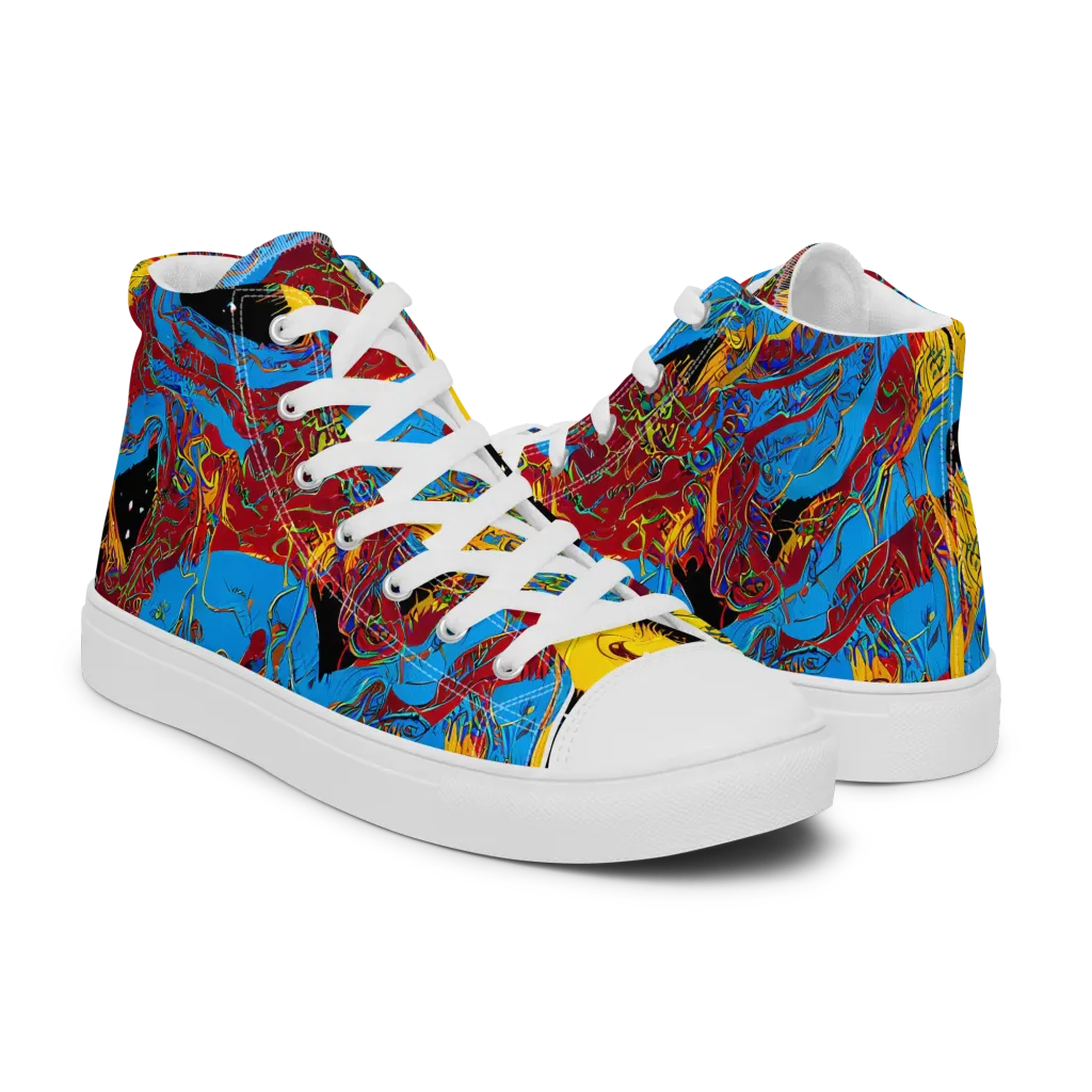 Chromatic Rebellion on Men's High Top Canvas Shoes — Right