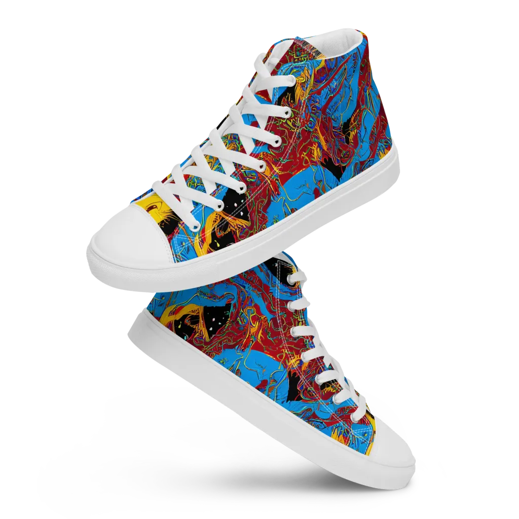 Chromatic Rebellion on Men's High Top Canvas Shoes — Front