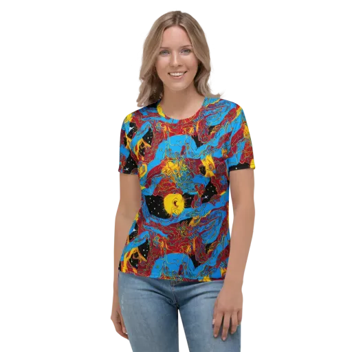 Chromatic Rebellion on a Women's Crew Neck T-Shirt