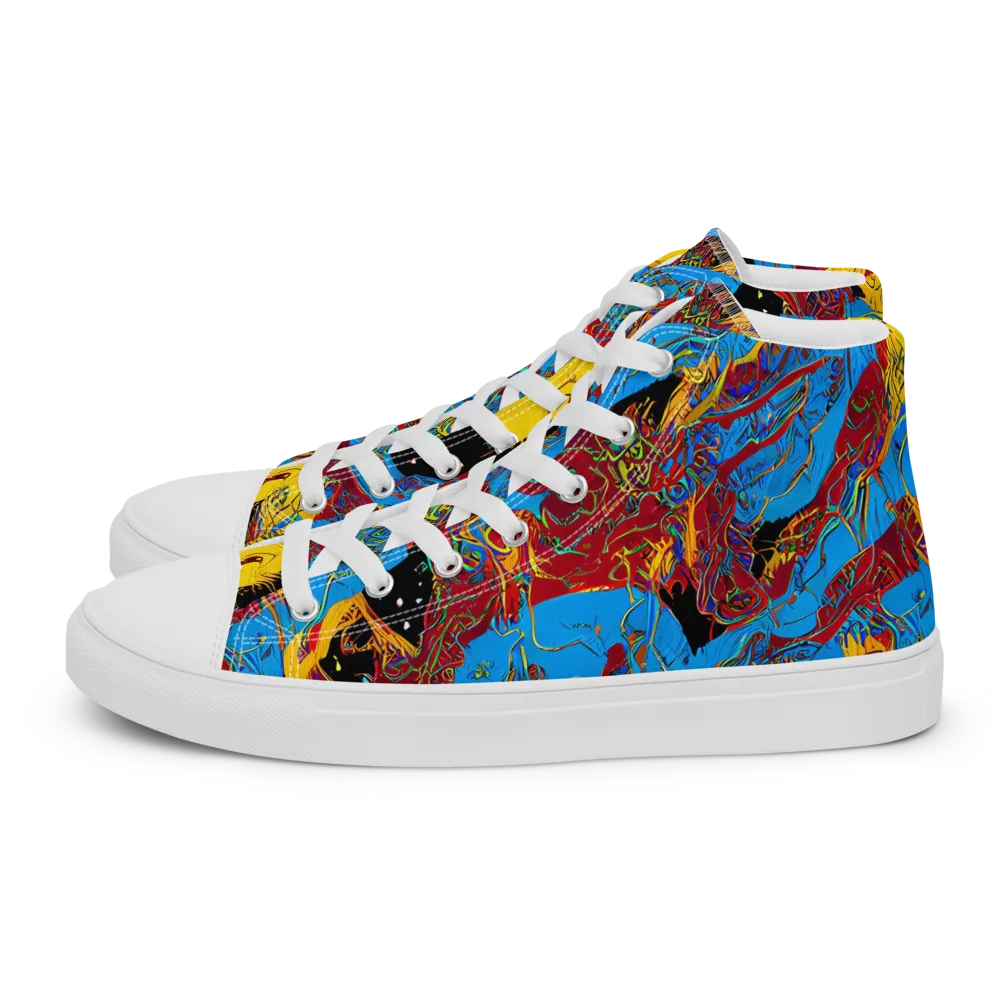 Chromatic Rebellion on Women's High Top Canvas Shoes — Left