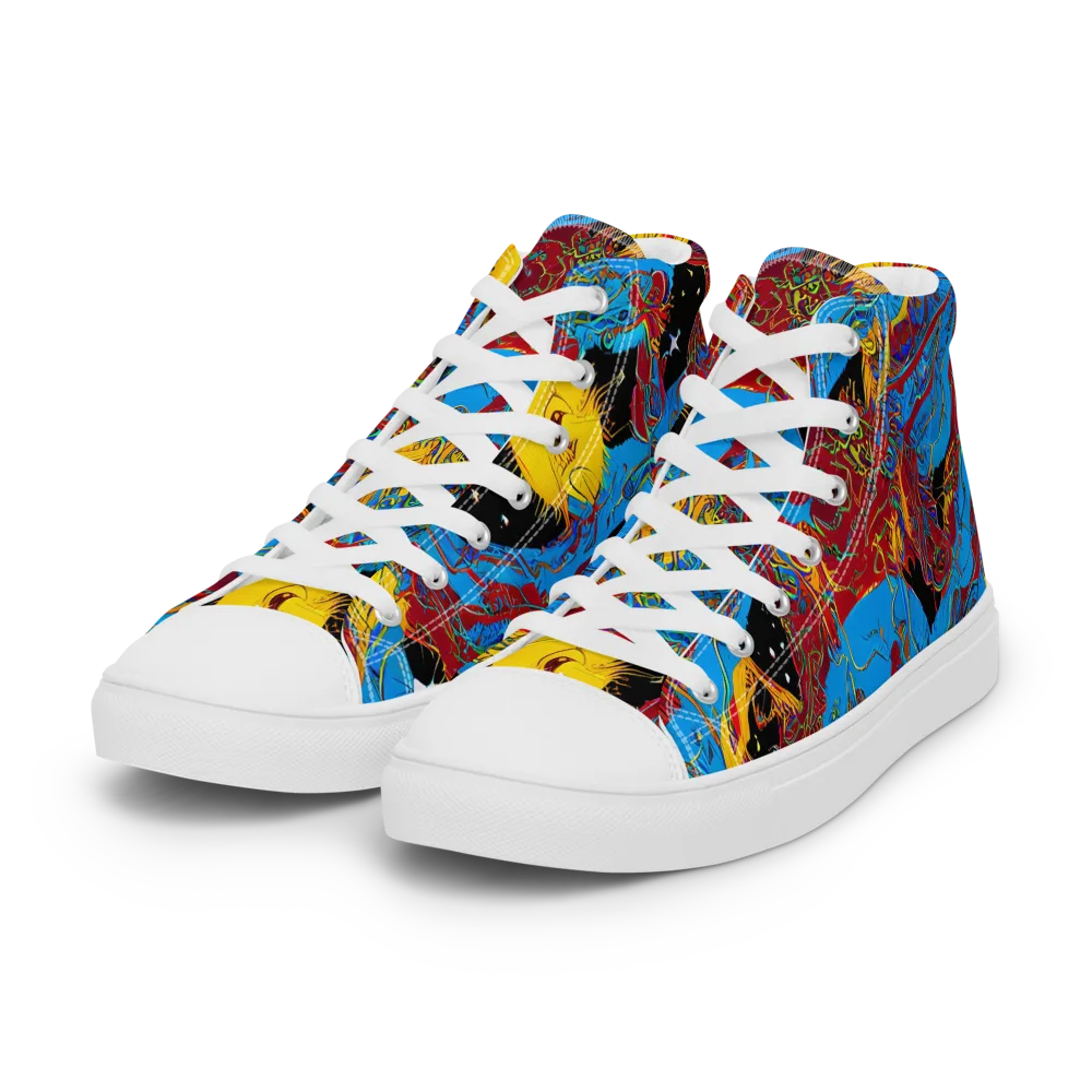 Chromatic Rebellion on Women's High Top Canvas Shoes — Left Front