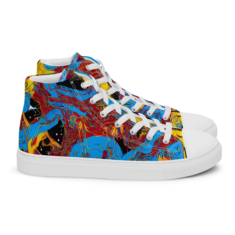 Chromatic Rebellion on Women's High Top Canvas Shoes — Right