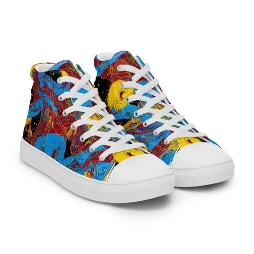 Chromatic Rebellion on a Women's High Top Canvas Shoes