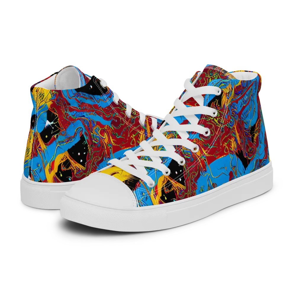 Chromatic Rebellion on Women's High Top Canvas Shoes — Left