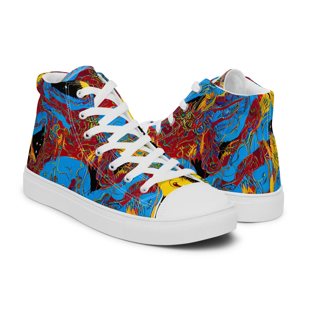 Chromatic Rebellion on Women's High Top Canvas Shoes — Right