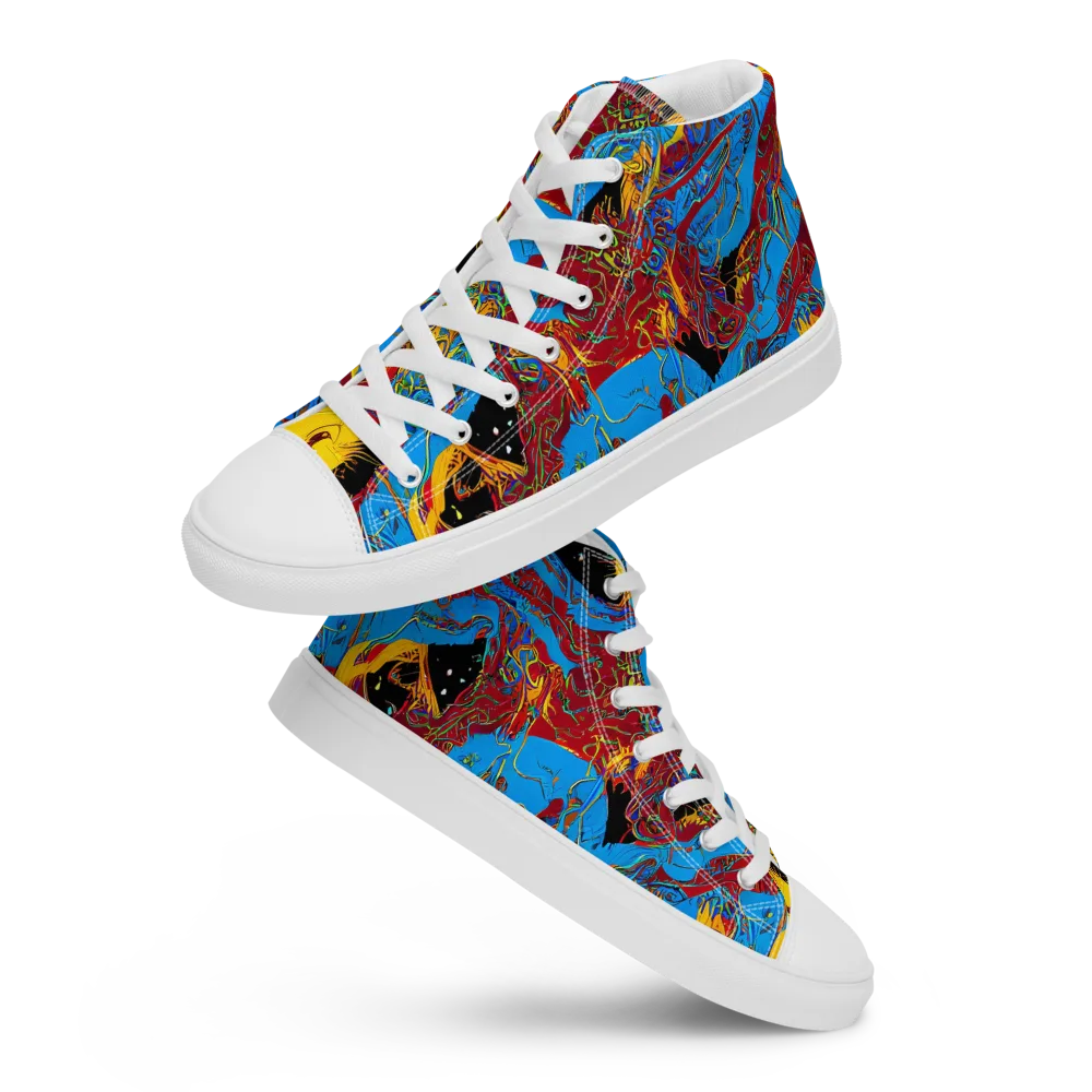 Chromatic Rebellion on Women's High Top Canvas Shoes — Front