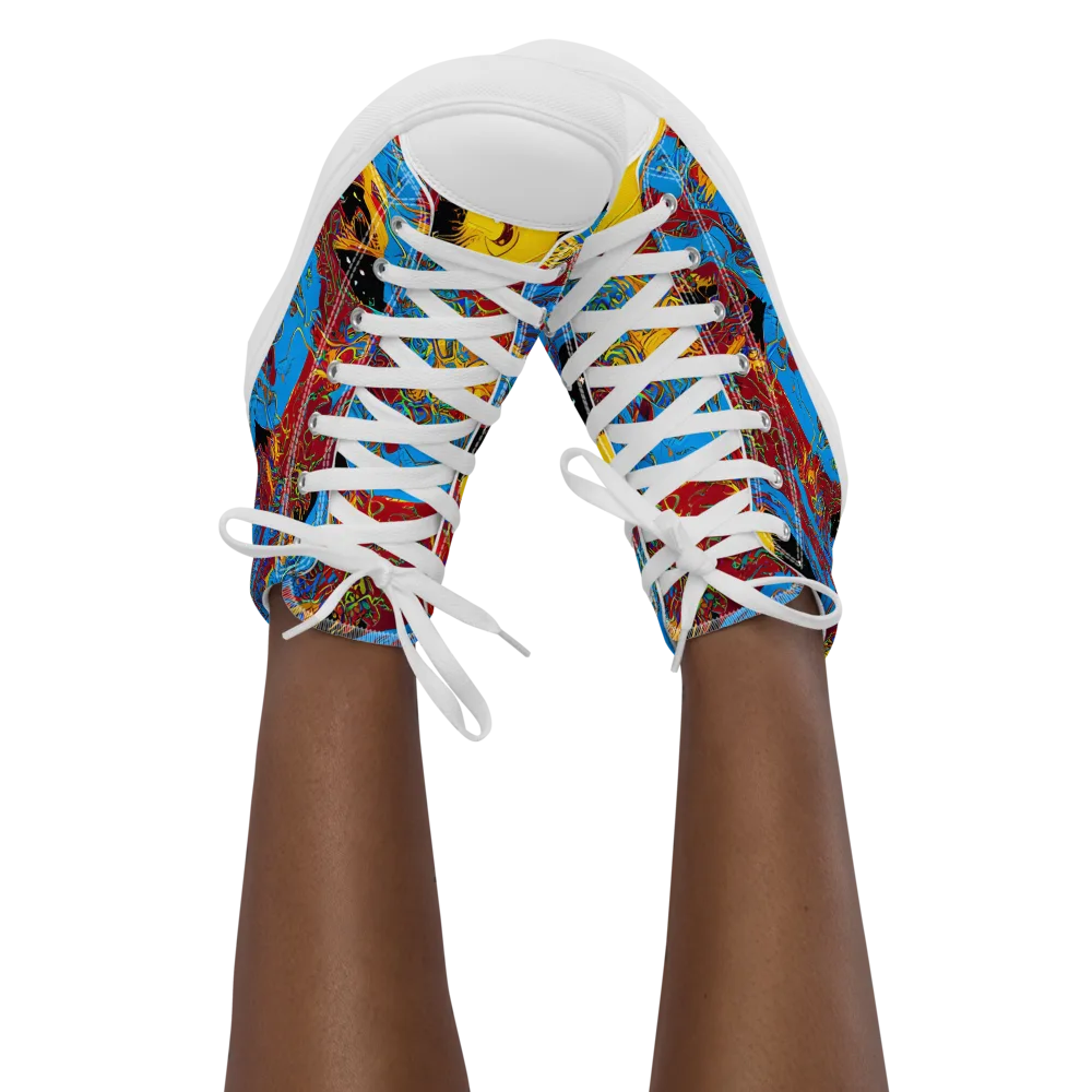 Chromatic Rebellion on Women's High Top Canvas Shoes — Front