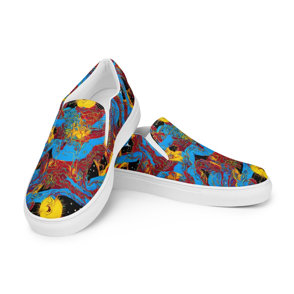 Chromatic Rebellion on Men's Slip-On Canvas Shoes — Left Front