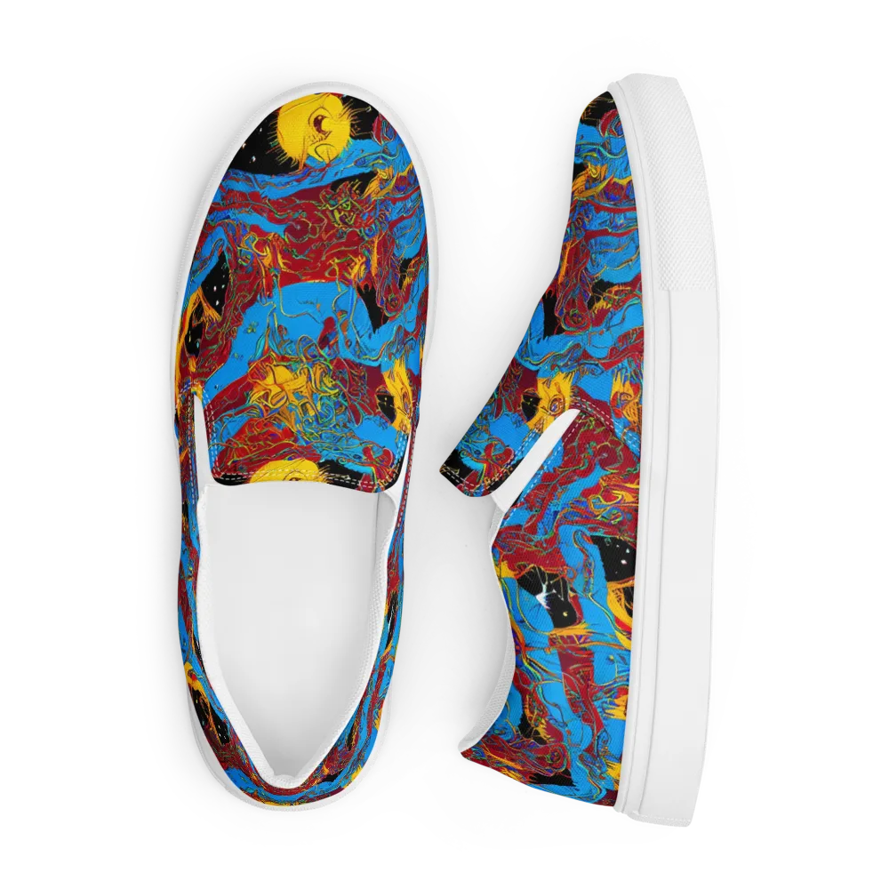 Chromatic Rebellion on Men's Slip-On Canvas Shoes — Front