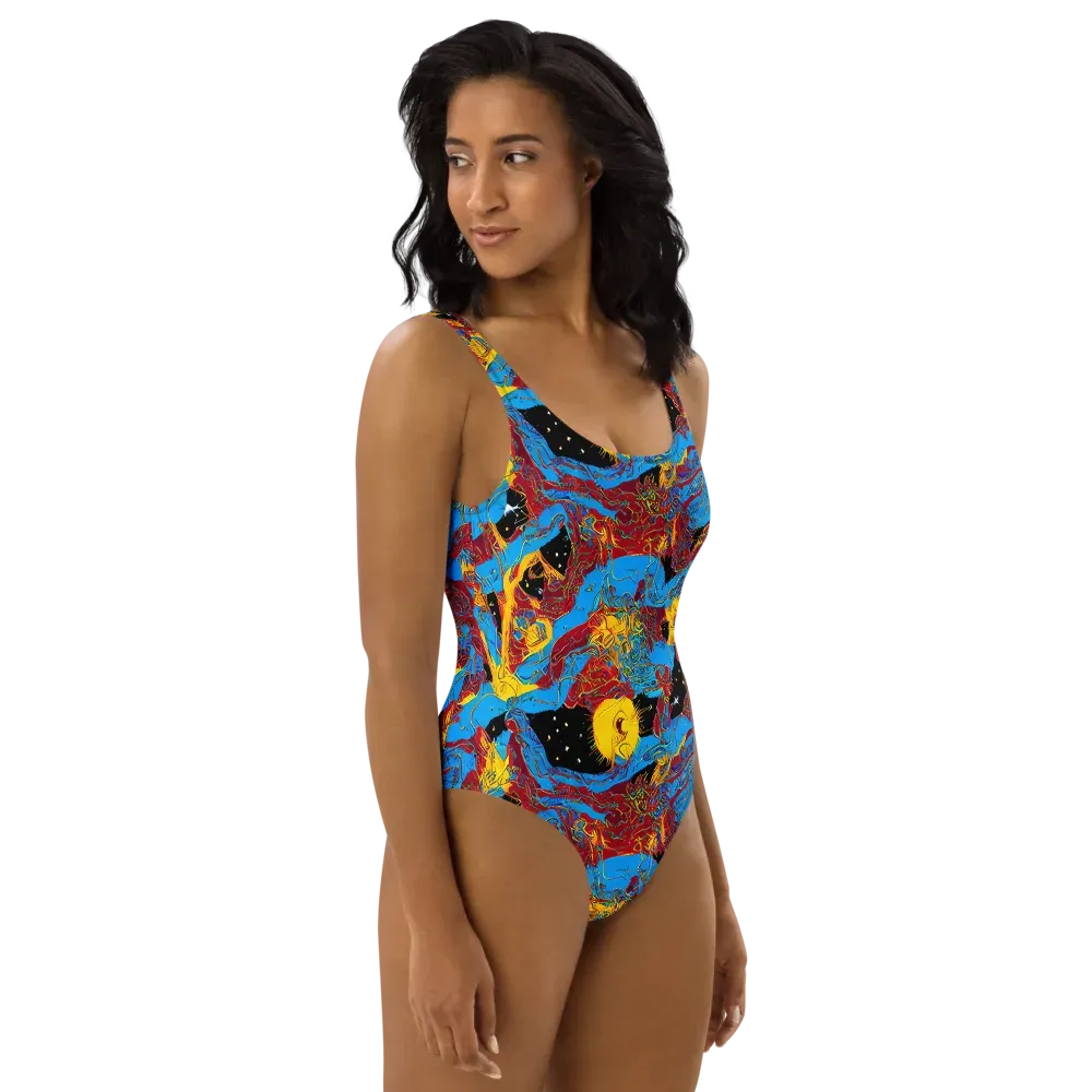 Chromatic Rebellion on One-Piece Swimsuit — Right