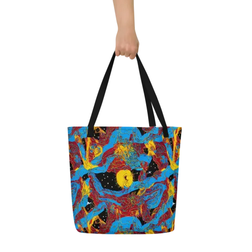 Chromatic Rebellion on a Large Tote Bag W/ Pocket
