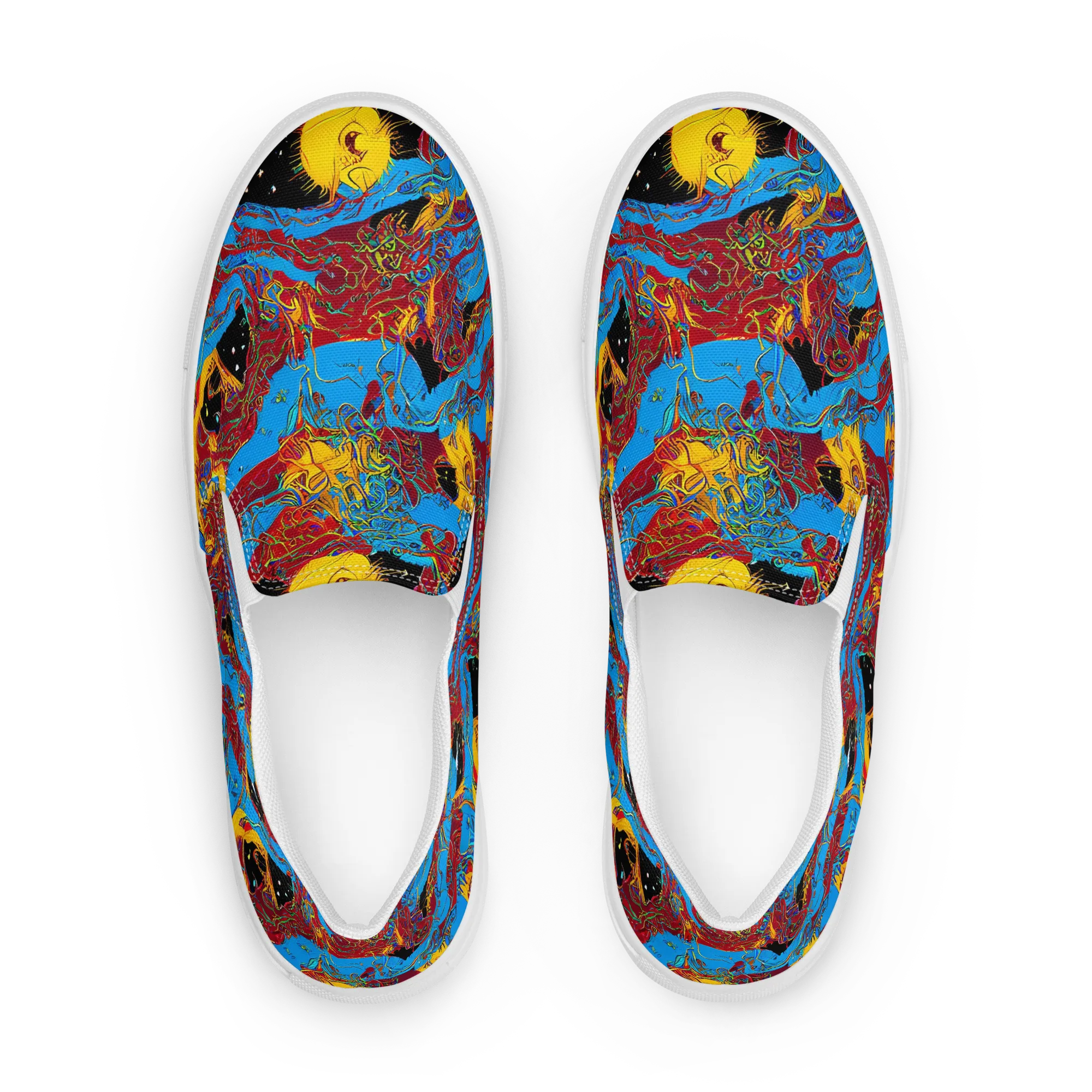 Chromatic Rebellion on Women's Slip-On Canvas Shoes — Front