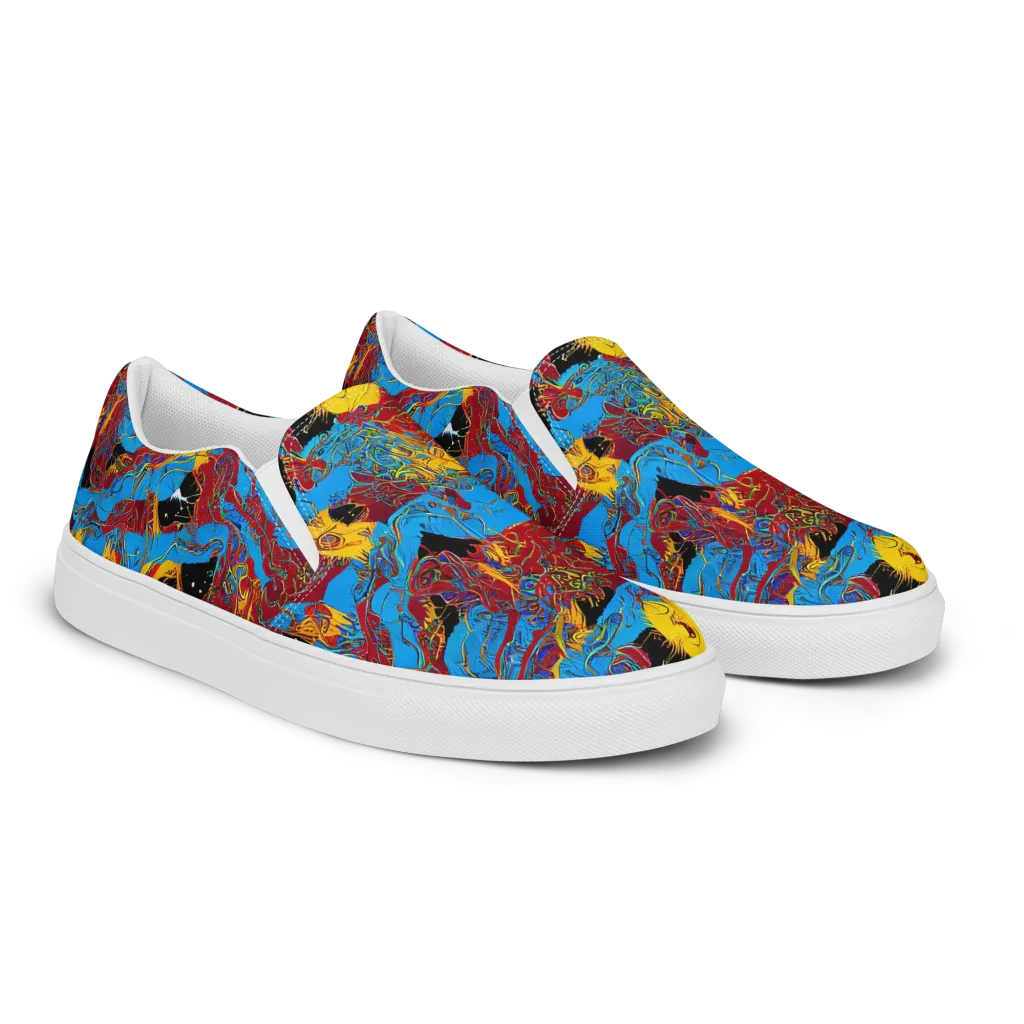 Chromatic Rebellion on Women's Slip-On Canvas Shoes — Right Front