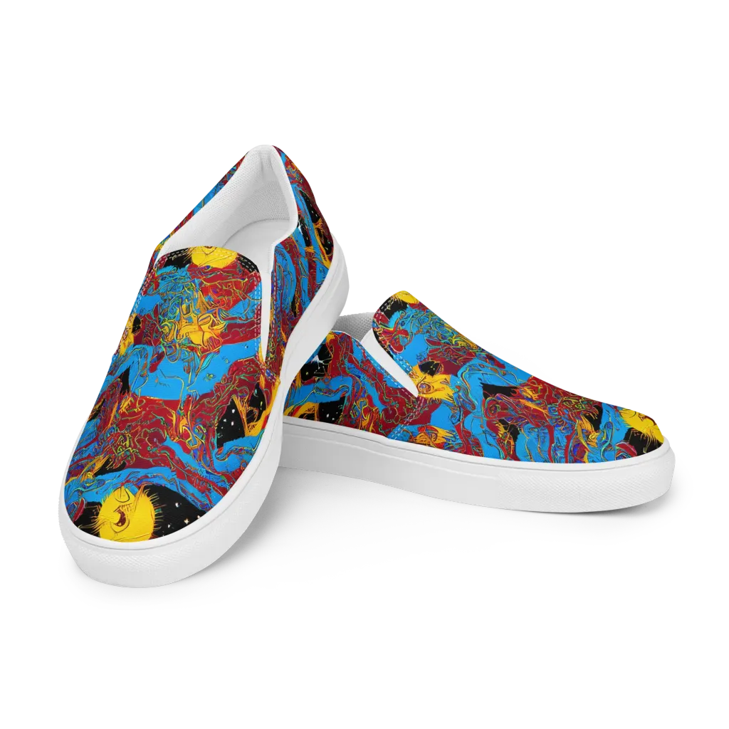Chromatic Rebellion on Women's Slip-On Canvas Shoes — Left Front