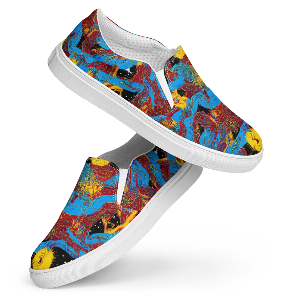 Chromatic Rebellion on Women's Slip-On Canvas Shoes — Front