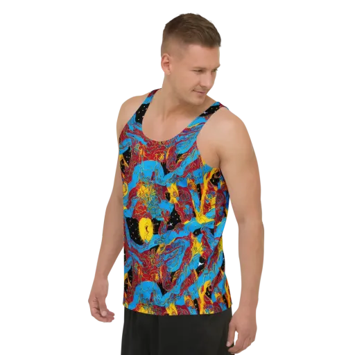 Chromatic Rebellion on a Men's Tank Top