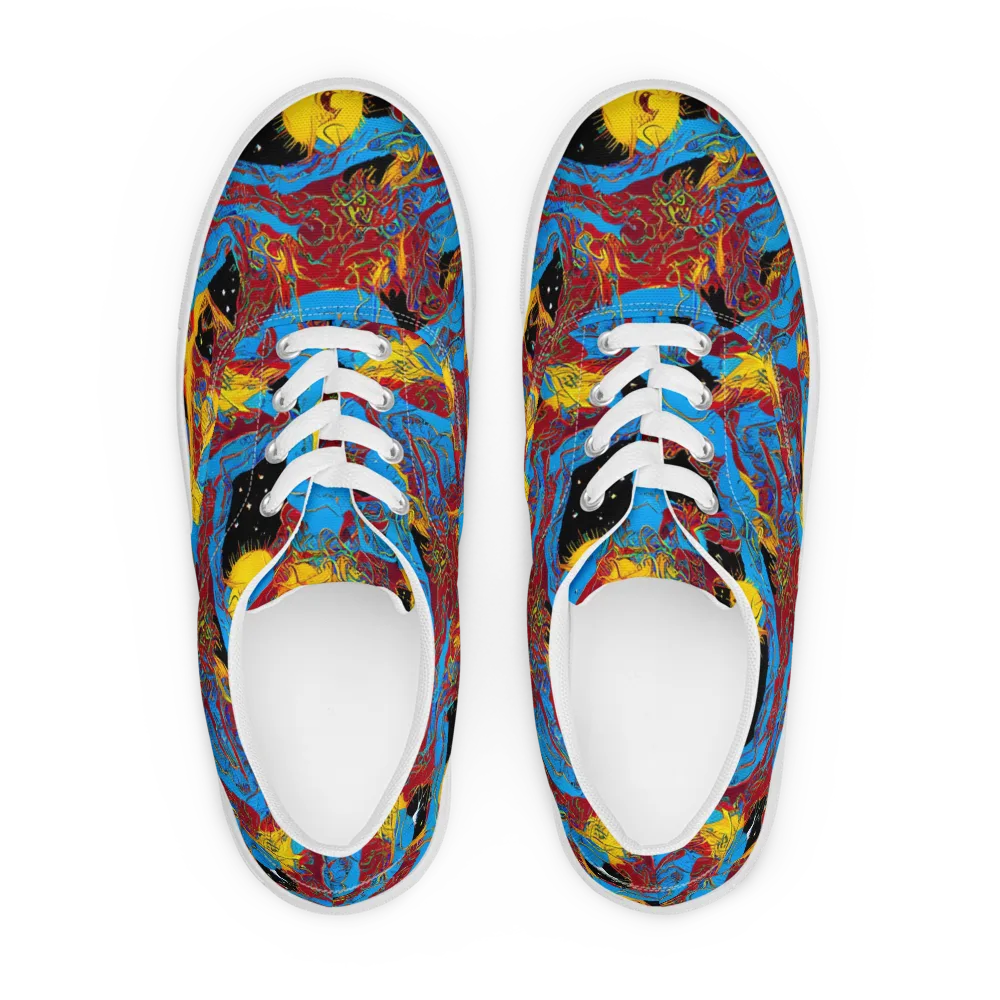 Chromatic Rebellion on Men's Lace-Up Canvas Shoes — Front
