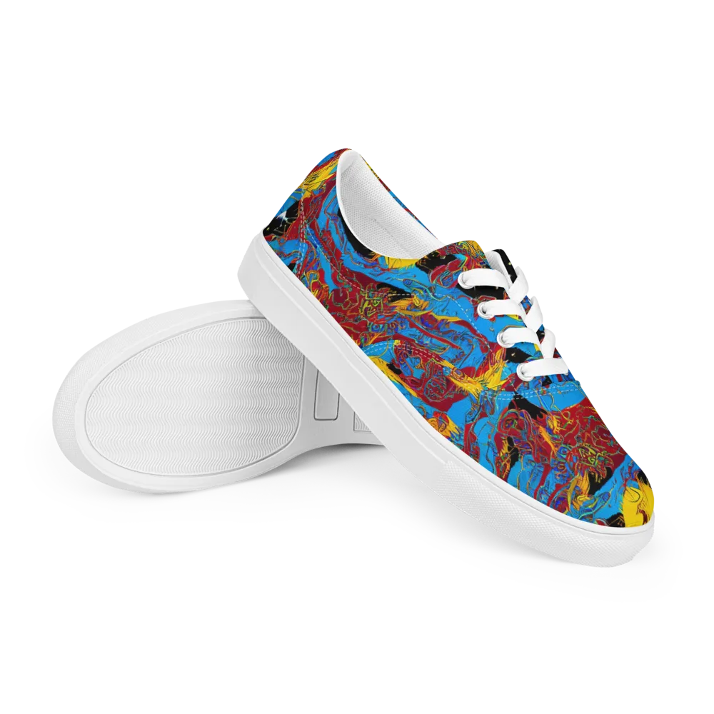 Chromatic Rebellion on Men's Lace-Up Canvas Shoes — Right Front