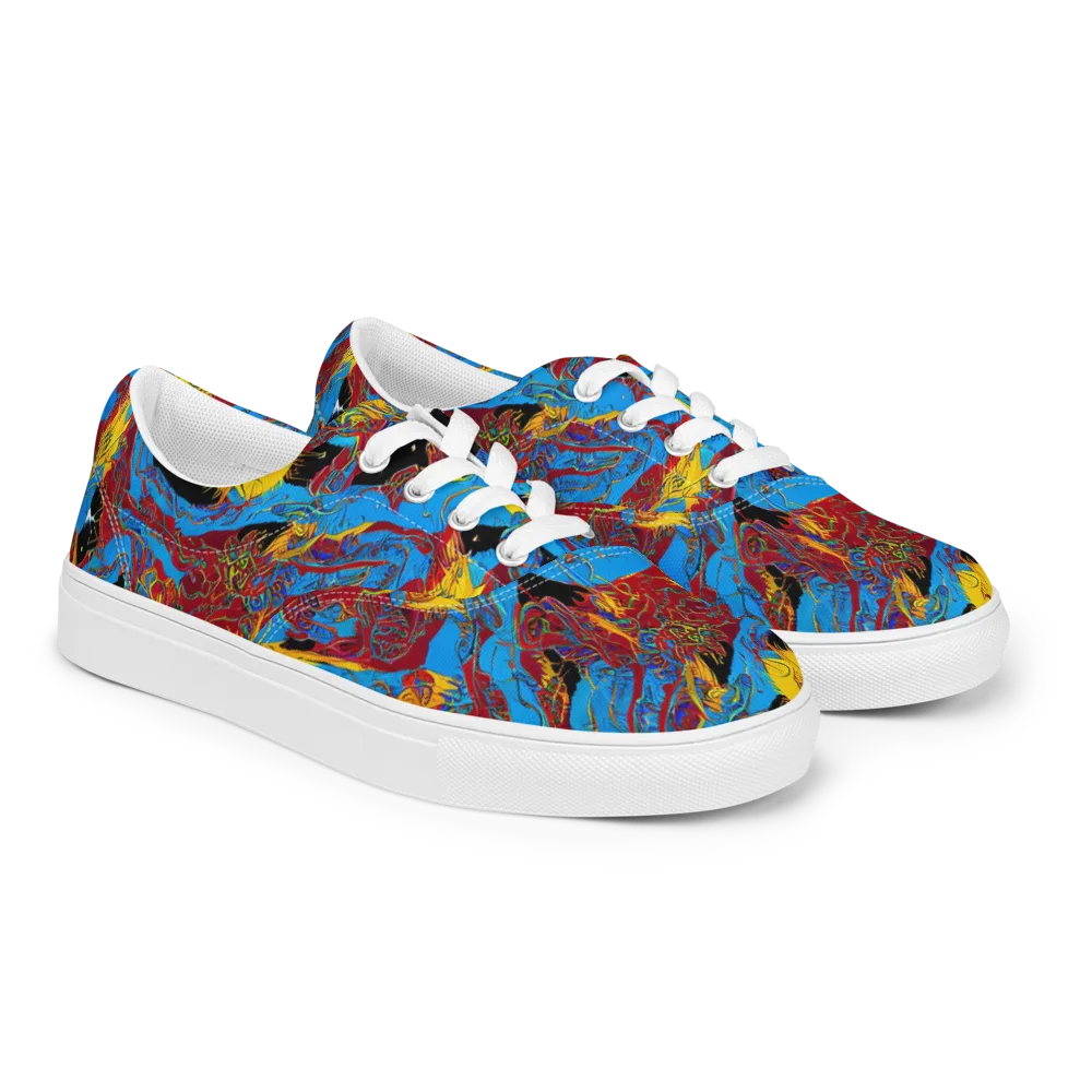 Chromatic Rebellion on Men's Lace-Up Canvas Shoes — Right Front