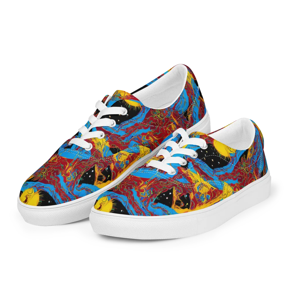 Chromatic Rebellion on Men's Lace-Up Canvas Shoes — Left Front
