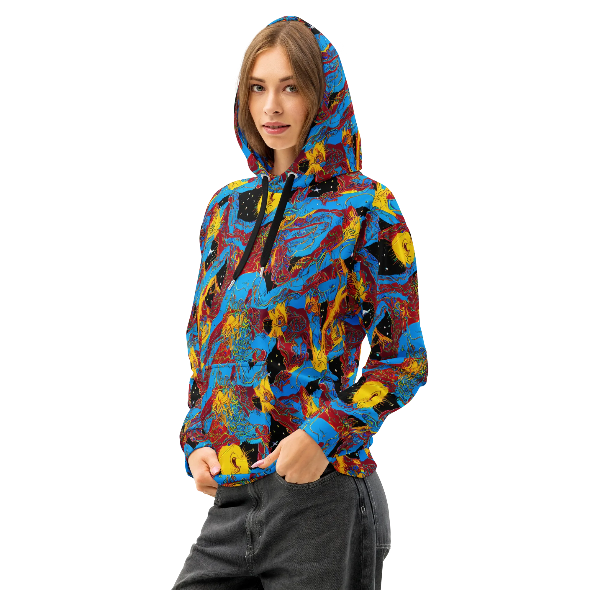 Chromatic Rebellion on Cotton Hoodie — Left Front