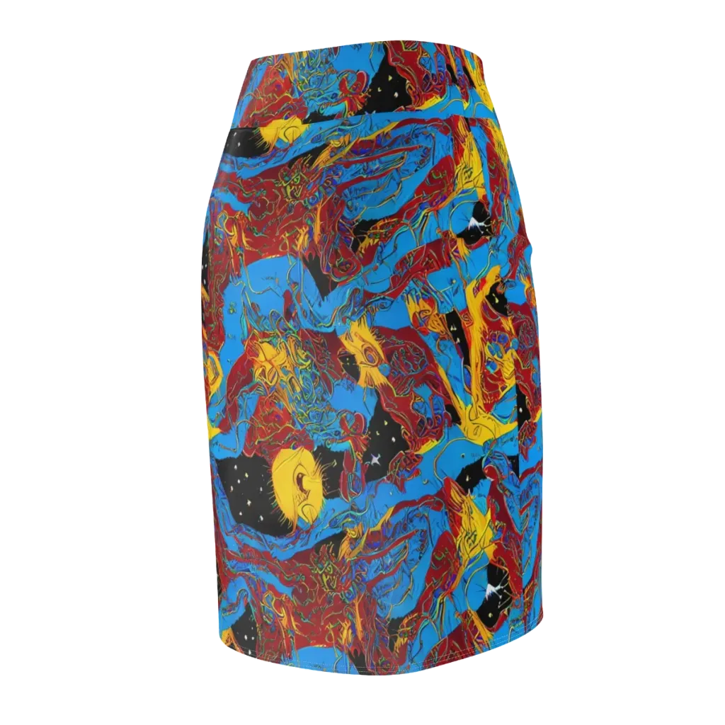 Chromatic Rebellion on Pencil Skirt — Back Side