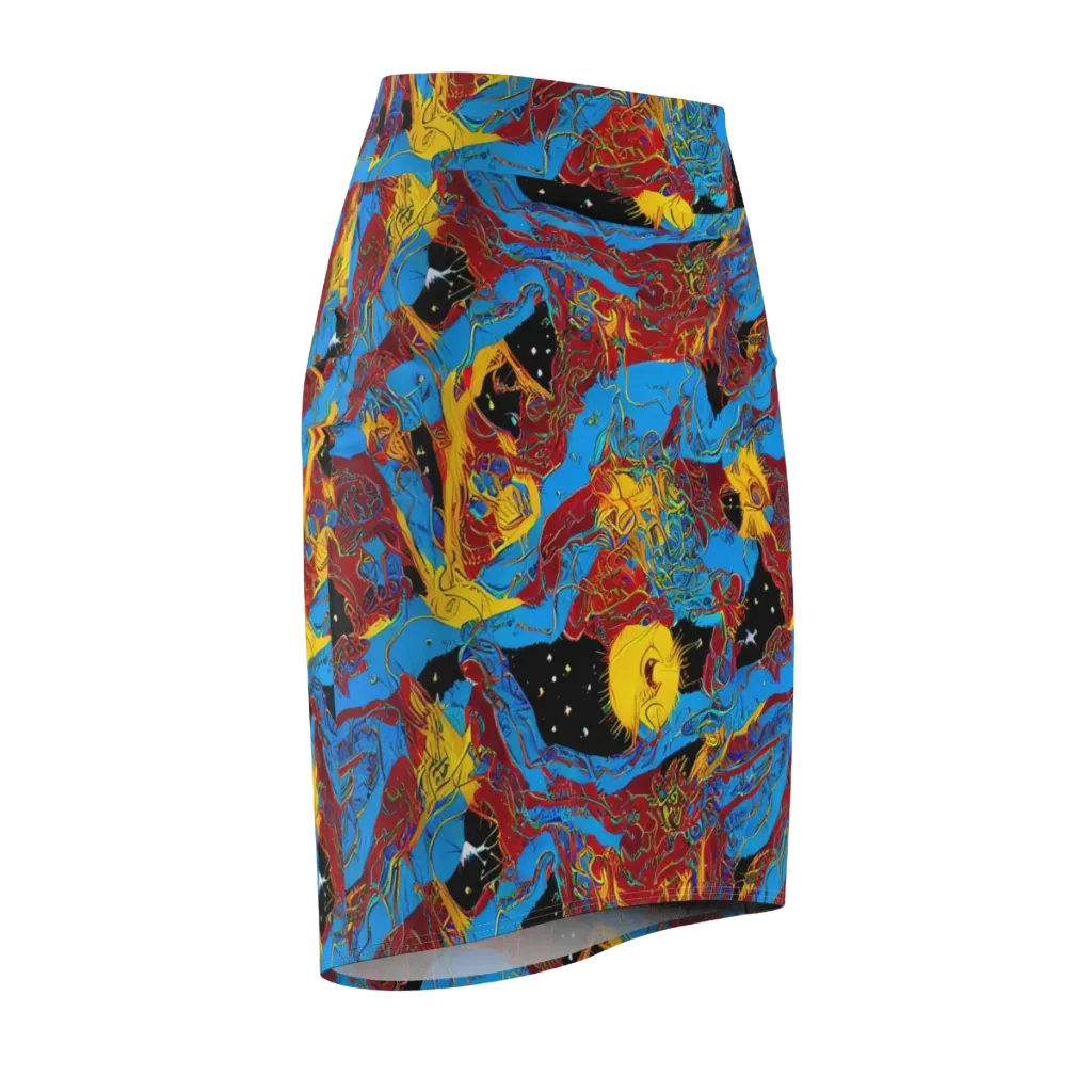 Chromatic Rebellion on Pencil Skirt — Front Side