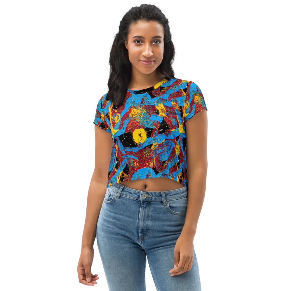 Chromatic Rebellion on Crop Tee — Front