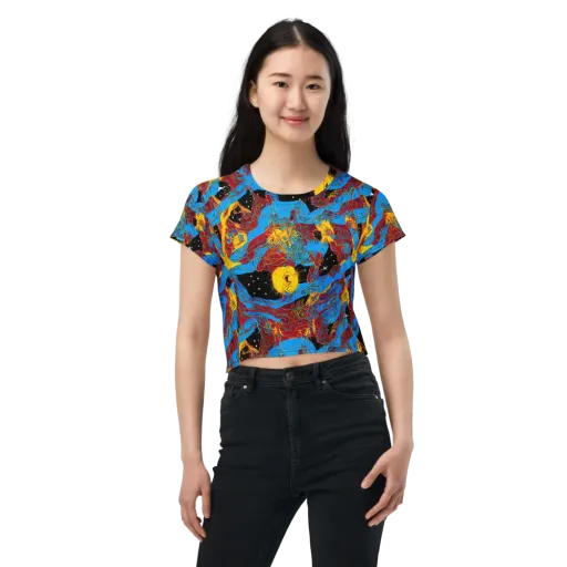 Chromatic Rebellion on a Crop Tee