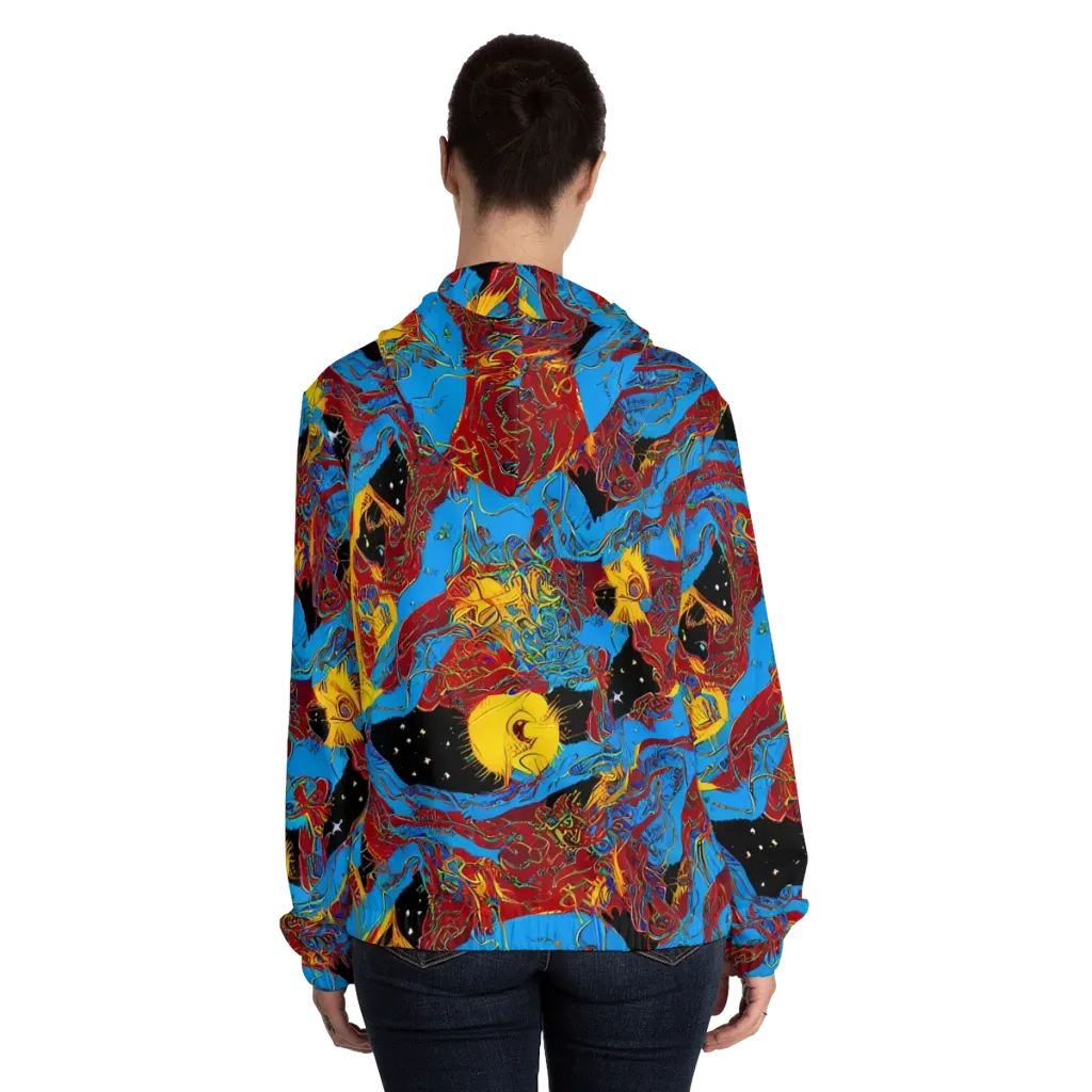 Chromatic Rebellion on Women's Full-Zip Hoodie — Back On Person