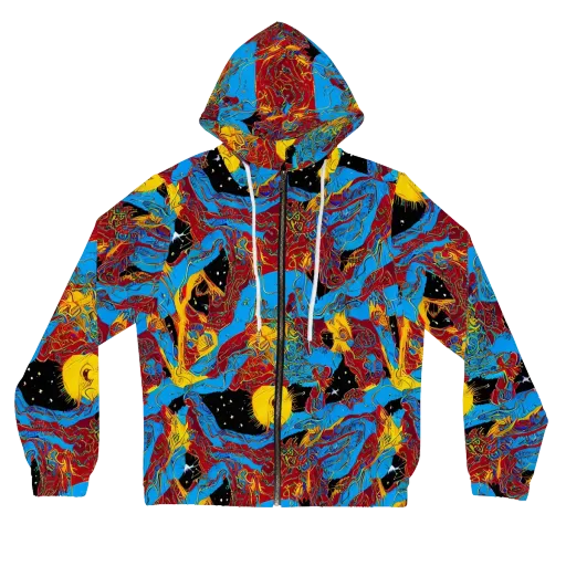 Chromatic Rebellion on a Women's Full-Zip Hoodie