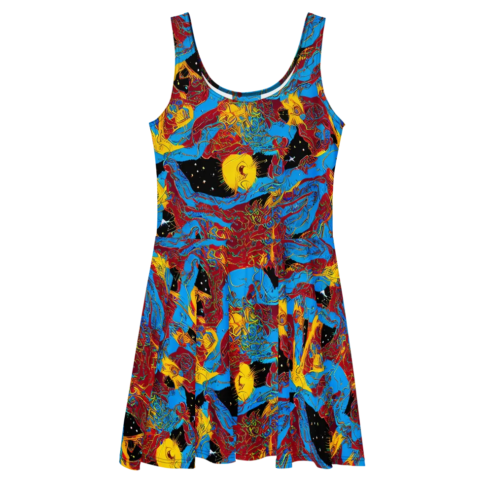 Chromatic Rebellion on Skater Dress — Front