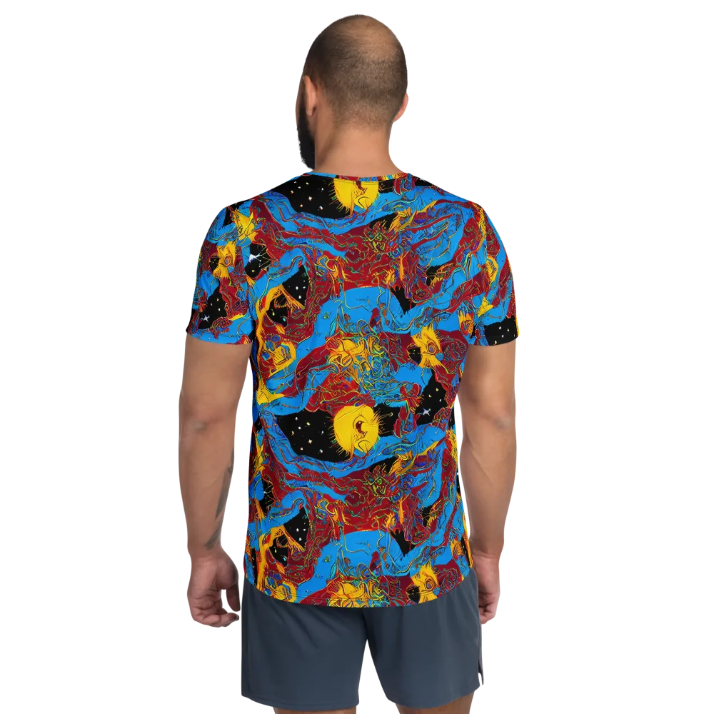 Chromatic Rebellion on Men's Athletic T-Shirt — Back