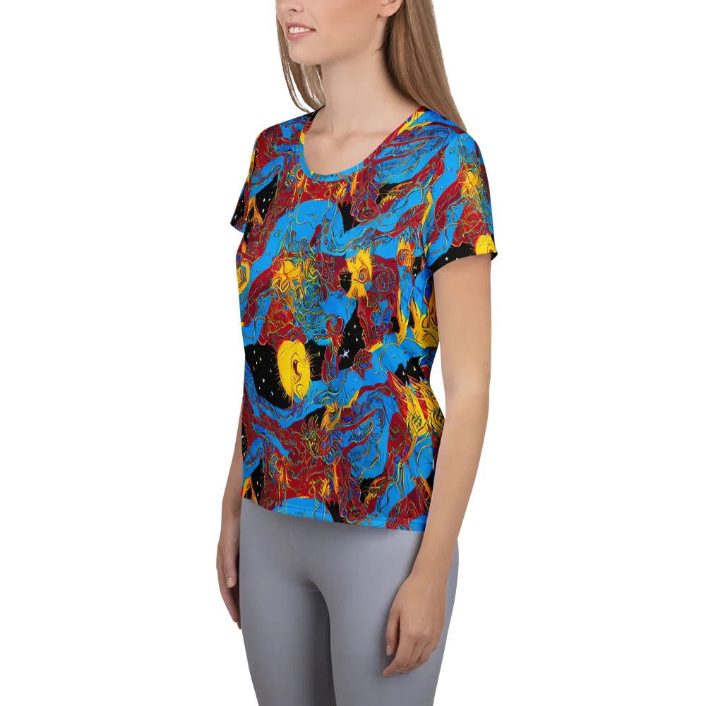 Chromatic Rebellion on Women's Athletic T-Shirt — Left